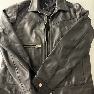 The Kooples Dark Leather Jacket